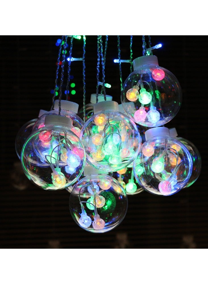 Indoor Outdoor Decoration Wishing Ball String Light Ramadan Eid  Home Decoration Led Ball Shape Flashing Curtain Lights Waterproof Multicolor - Image 2