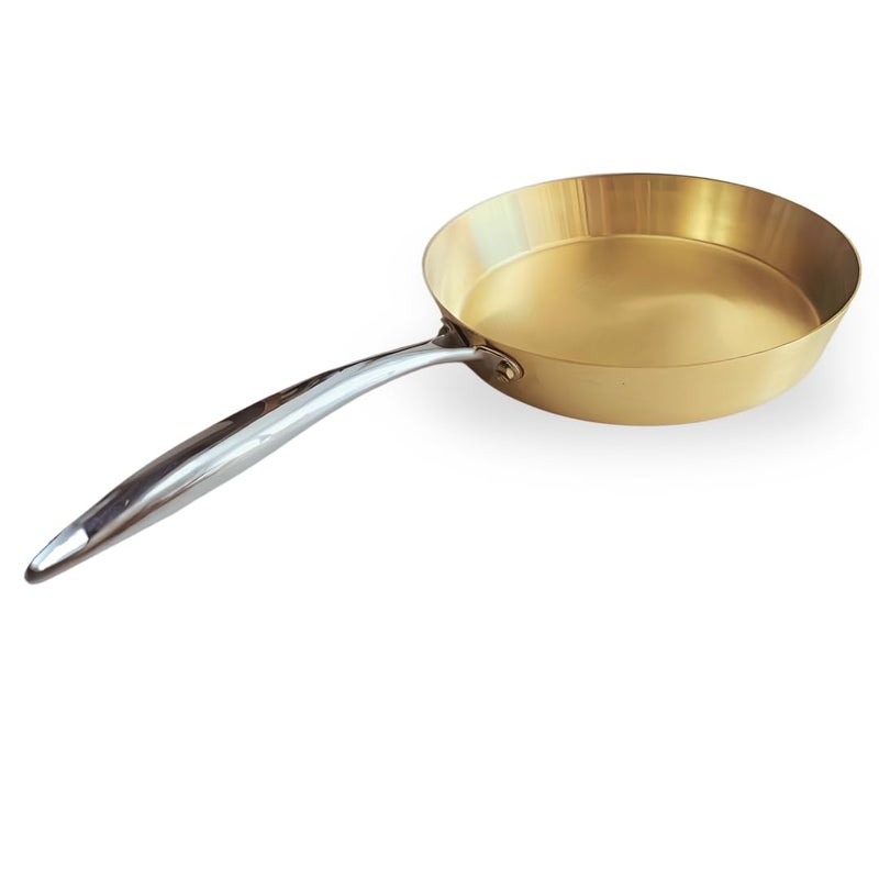 NUTRION Pure Bronze Frying Pan Traditional Indian Cooking PanTawa for Cooking with HealthBoosting Properties 24 cm Medium Pan - Image 3