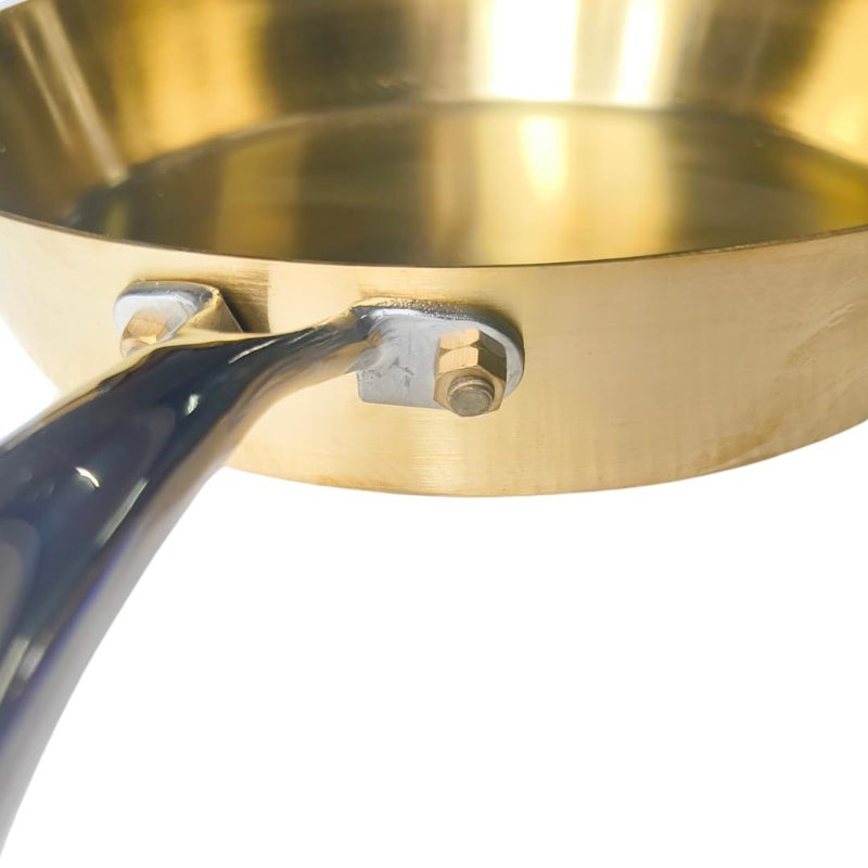 NUTRION Pure Bronze Frying Pan Traditional Indian Cooking PanTawa for Cooking with HealthBoosting Properties 24 cm Medium Pan - Image 4