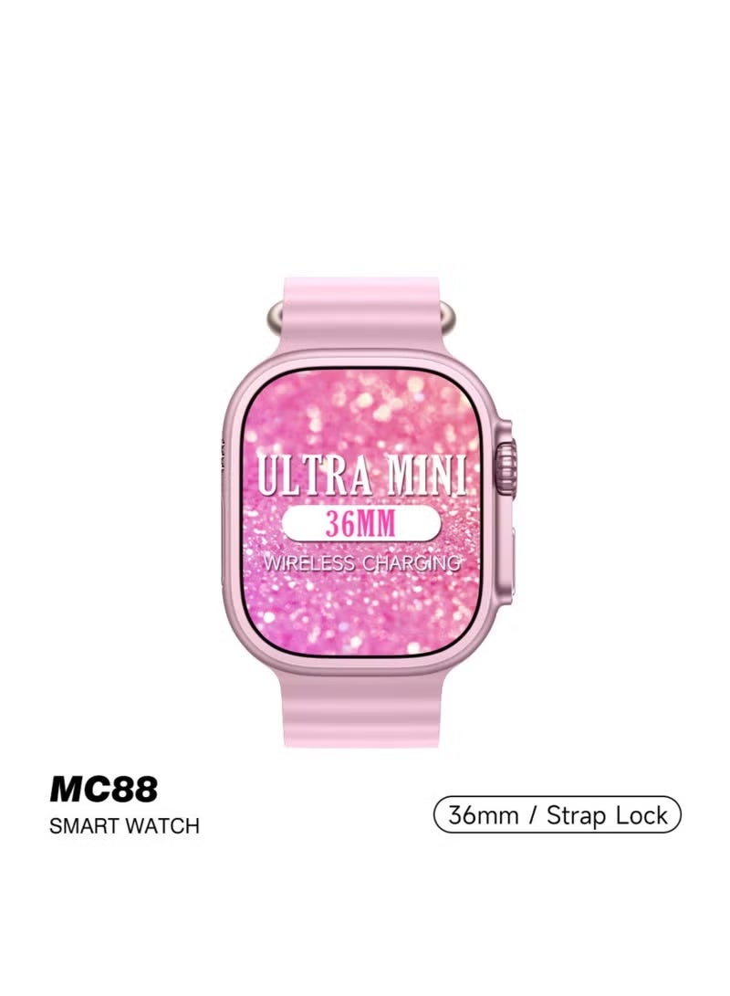 Modio MC88 Smart Watch for Women – 36mm Display, 3 Strap Set, Fitness Tracking, Heart Rate Monitor, Stylish Pink Smartwatch - Image 1