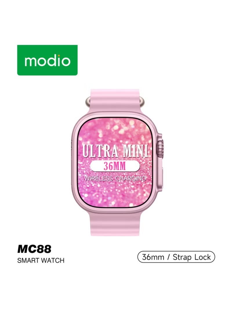 Modio MC88 Smart Watch for Women – 36mm Display, 3 Strap Set, Fitness Tracking, Heart Rate Monitor, Stylish Pink Smartwatch - Image 2