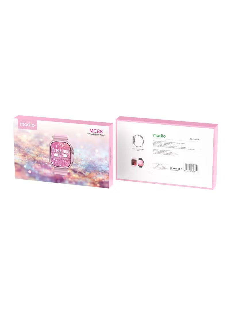 Modio MC88 Smart Watch for Women – 36mm Display, 3 Strap Set, Fitness Tracking, Heart Rate Monitor, Stylish Pink Smartwatch - Image 5