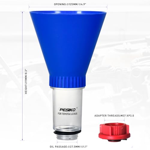 PESIKO Engine Oil Funnel Spill-Free Hands-Free Compatible with Toyota and Lexus Vehicle for Fast & Easy Oil Change - Image 4