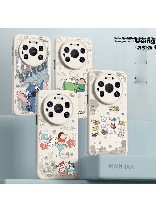 Xp Compatible Huawei Mate80 Pro Max Full Coverage Lens Case Mate80 Pro Max Shockproof Magnetic Liquid Silicone Uni Crayon Shin-chan Antique White Outdoor Edition - Image 2