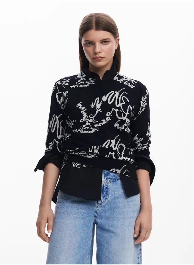 DESIGUAL ARTY PRINT SWEATER