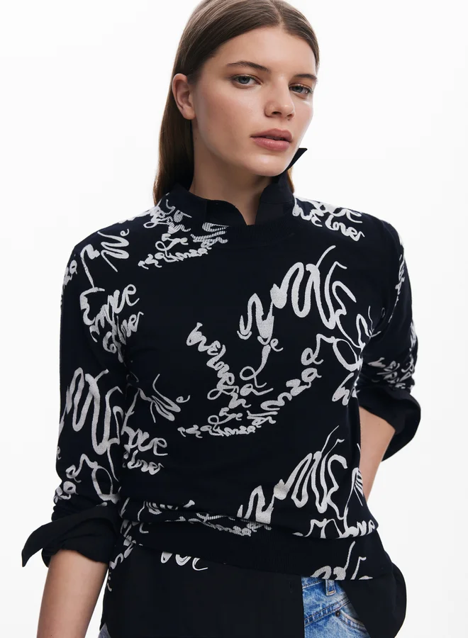DESIGUAL Arty Print Sweater