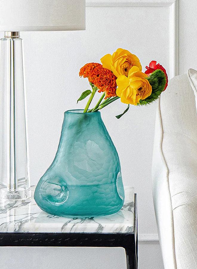 KNOT HOME Tiffany Storms Decorative Glass Vase Knot Home Designer Accessory for Bedroom Living Dining Room Office Area Décor  - Image 1