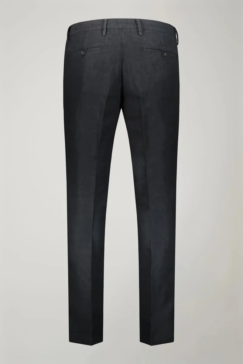 Regular fit Chino trousers 100% linen - Dk Blue