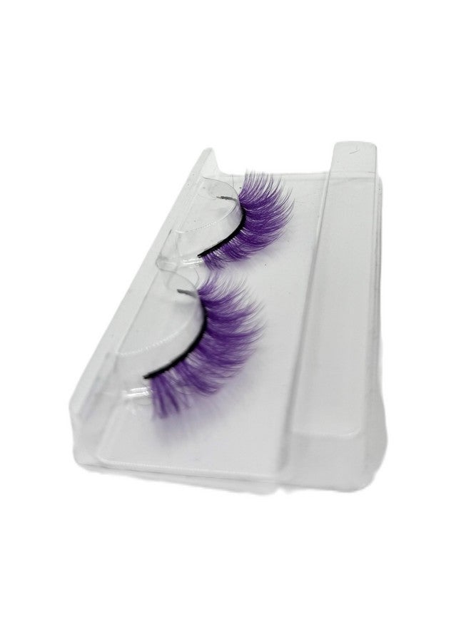 ألورينغ رموش من مادة المينك الاصطناعية قابلة لإعادة الاستخدام، رموش صناعية مصنوعة يدويًا من Cateye، رموش ملونة باللون الأرجواني - Image 2