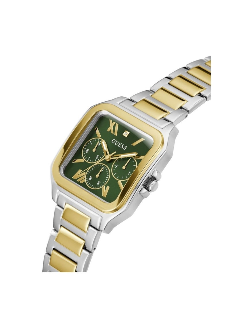 GUESS ساعة GUESS للرجال بمينا خضراء ثنائية اللون ومتعددة الوظائف - GW0631G1 - Image 2