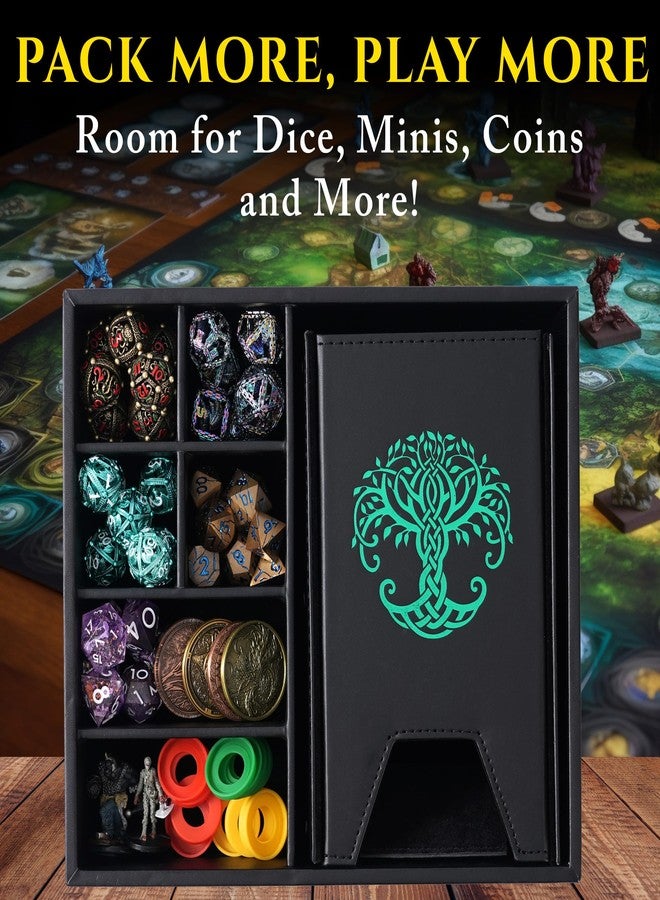 Soar Forge DND Dice Tray and Dice Tower with Storage - All-in-One Game Roamer - Stunning Dice Tray & Large Tower for Random Rolls - Stores D&D Dice, Miniatures Etc (Green) - Image 4