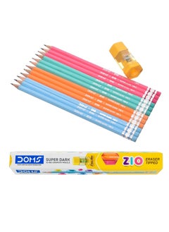 DOMS 12-Piece Zio Super Dark Graphite Pencils With Sharpener  - Image 1