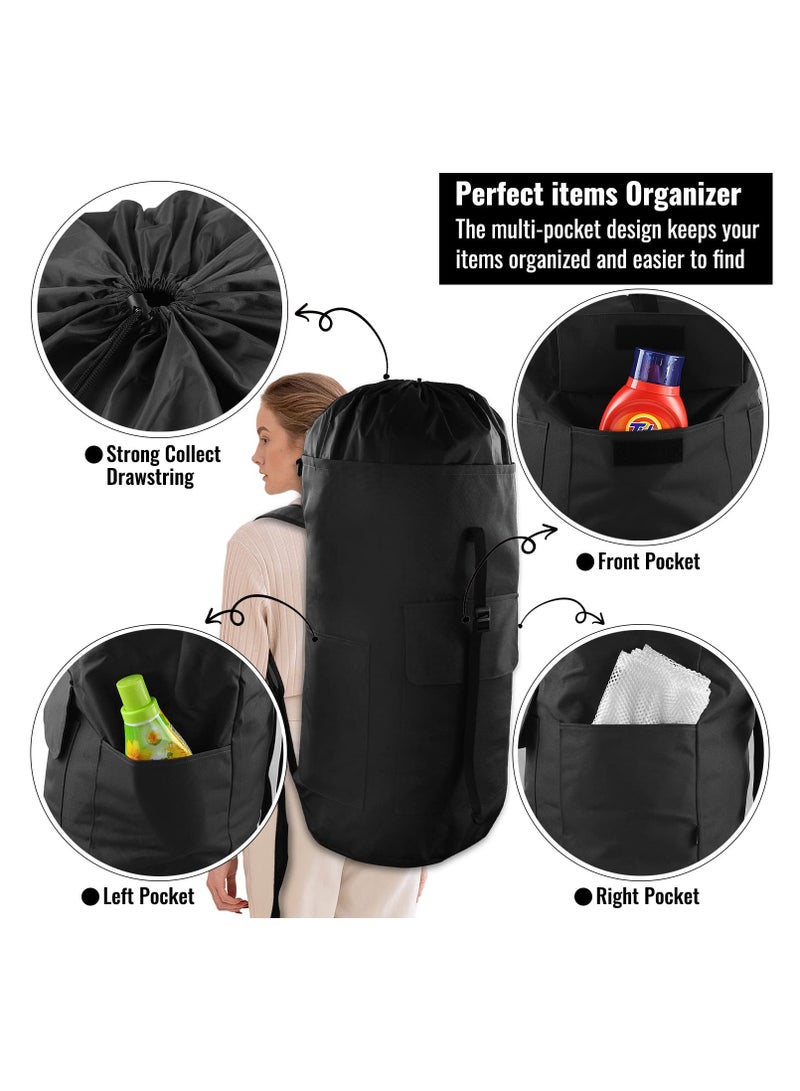KASTWAVE Laundry Bag Backpack, 115L Extra Large Laundry Bag with Shoulder Straps, Adjustable & Foldable Design, Portable Laundry Backpack for Laundromat, College, Travel, Camping - Image 3