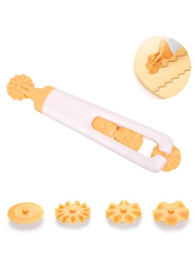 OMEVE 4-in-1 Baking Crust Cutter, Pastry Cutting Wheel, Pie Crust Cutting Wheel, Pastry Wheel Decorator, Pizza Lace Maker, Pizza Cutter, Bread Cutter, Dough Cutter - Image 1