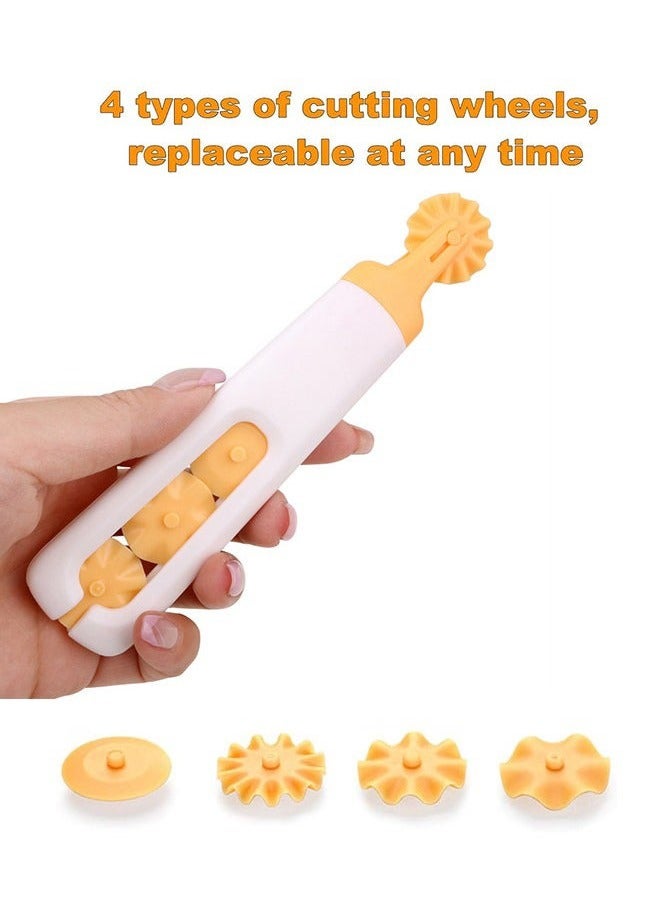 OMEVE 4-in-1 Baking Crust Cutter, Pastry Cutting Wheel, Pie Crust Cutting Wheel, Pastry Wheel Decorator, Pizza Lace Maker, Pizza Cutter, Bread Cutter, Dough Cutter - Image 4