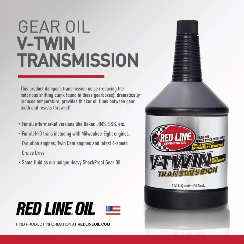 Red Line 42804 Full Synthetic Gear Oil, V-Twin Transmission Oil with Shockproof - 1 Quart - Image 3