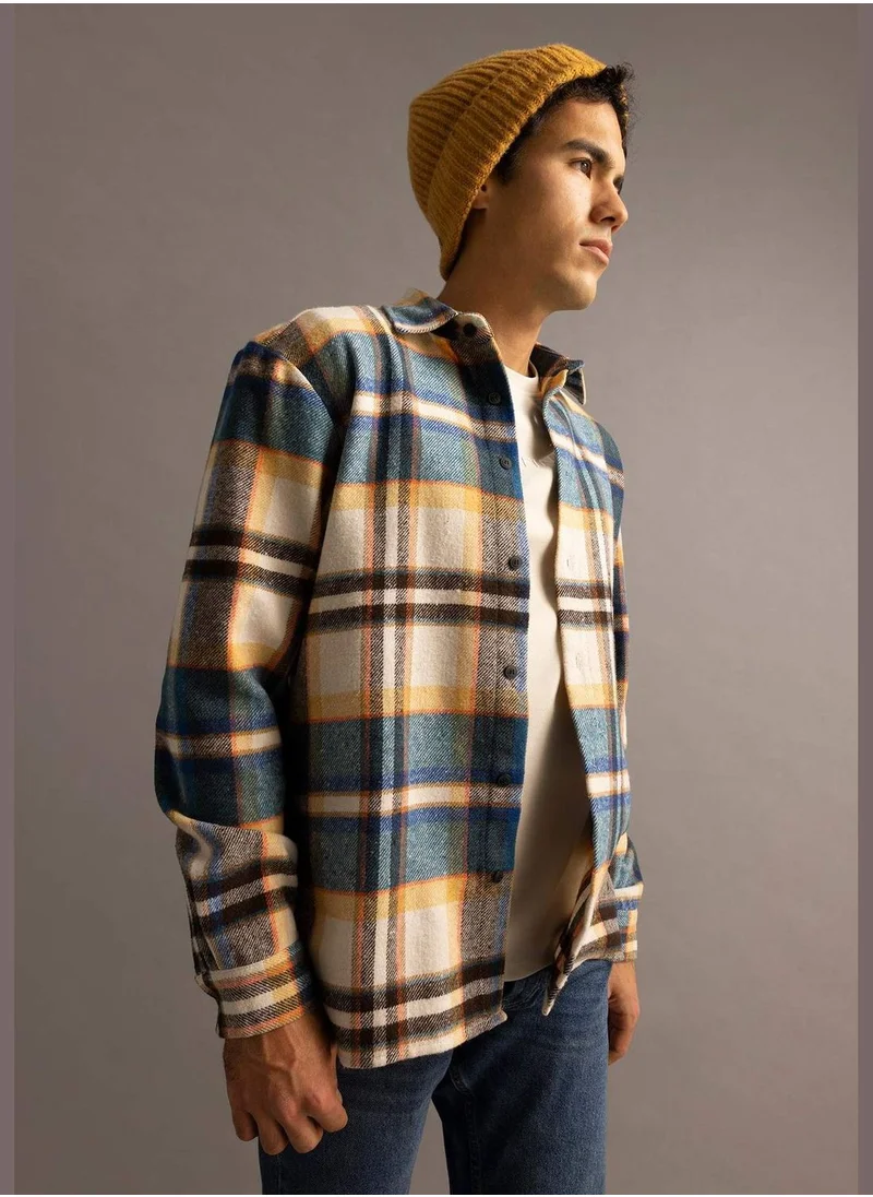 DeFacto Regular Fit Long Sleeve Check Print Shacket