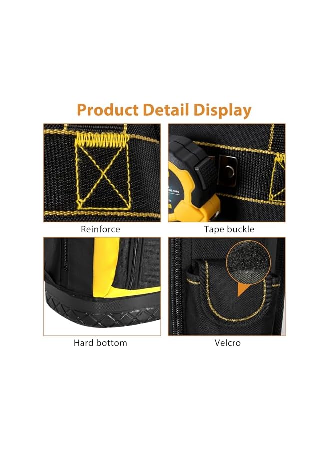 PROMASS promass Tool Backpack,Heavy Duty Backpack, Waterproof Multifunctional Tool, Durable Tool Storage， Large Storage Bag for Industrial Construction, Hand Tool Carry Bag  - Image 4