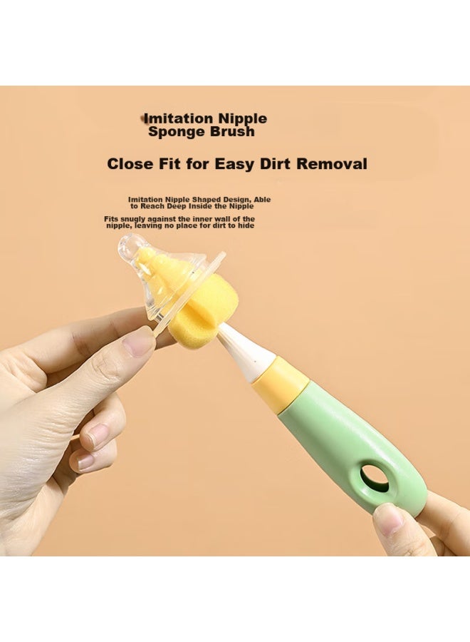 Bao Shi Baoshi Dish Brush, Baby Food Bowl And Plate Brush, Bottle Brush, Sponge Cleaning Brush, Straw And Nipple Cup Brush, Portable 3-piece Set - Image 4