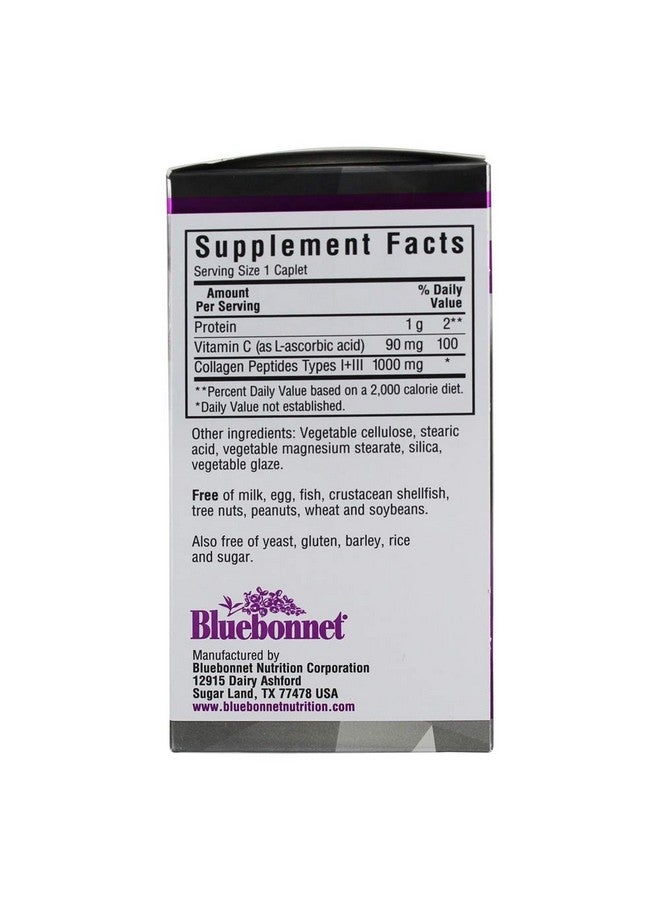Bluebonnet Nutrition Beautiful Ally®, Collagen Type I + III, 1,000 mg, 90 Caplets - Image 4