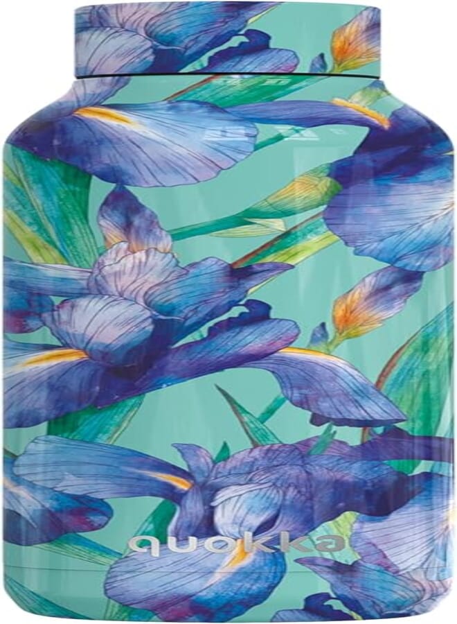 QUOKKA THERMAL SS BOTTLE SOLID BLUE IRISES 510 ML