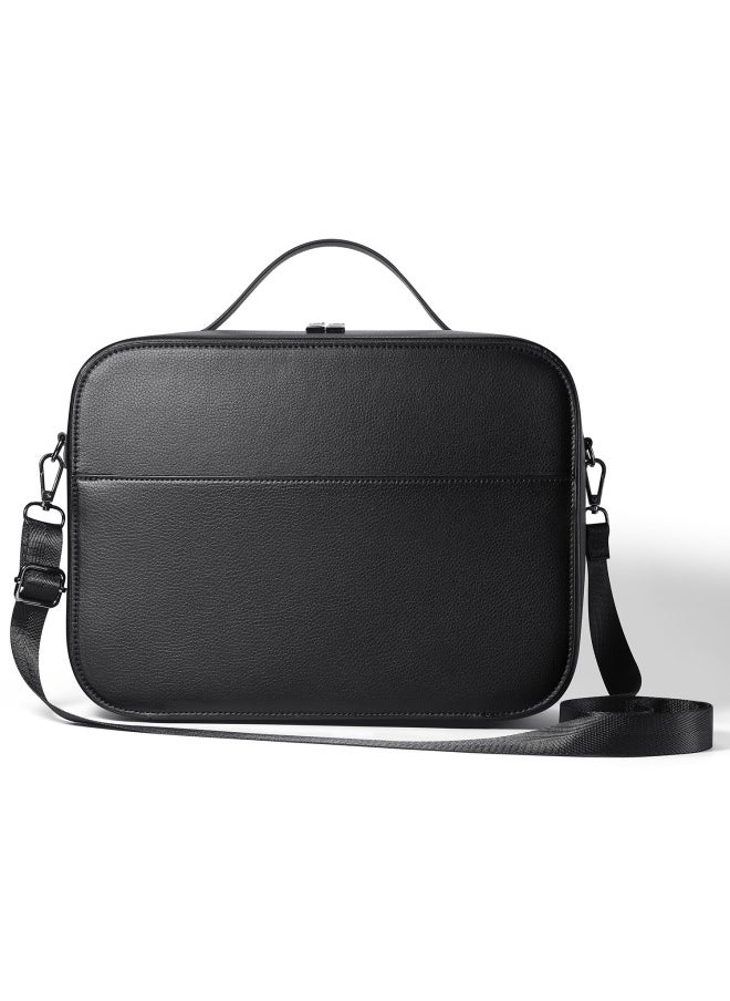 Generic - Suitable For Apple Vision Pro Storage Bag Apple Vision Pro Protective Case Portable Leather Storage Bag-Specifications:Black - Image 1