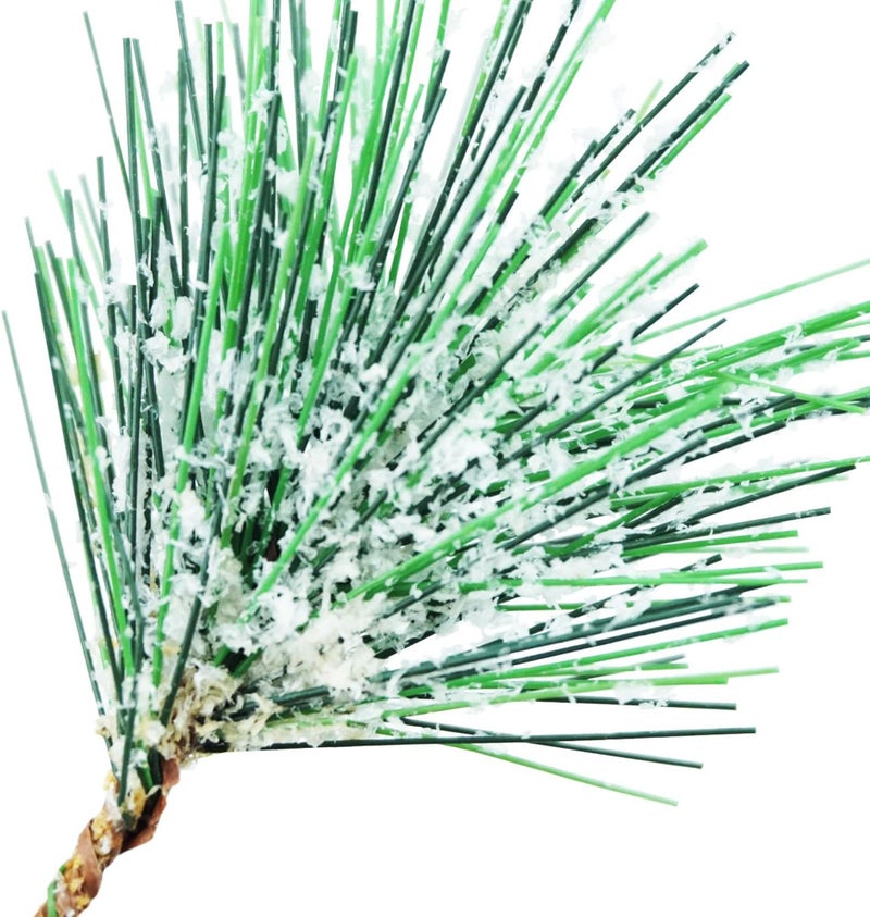 CURATED CART Snowy Artificial Pine Needles Branches - 10pcs Mini Green Twigs Picks with Frosted Tips, Realistic Pine Stems for DIY Christmas Tree Wreath Garland Crafts Holiday - Image 5
