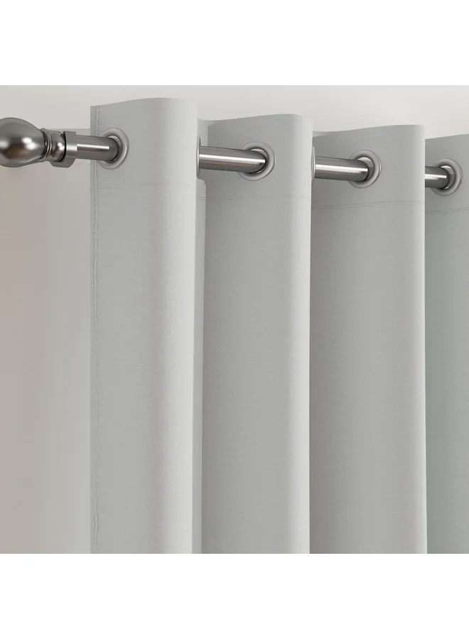 هوم بوكس طقم ستائر Sera Fiji بلاك أوت طويل جداً قطعتين 135 × 300 سم