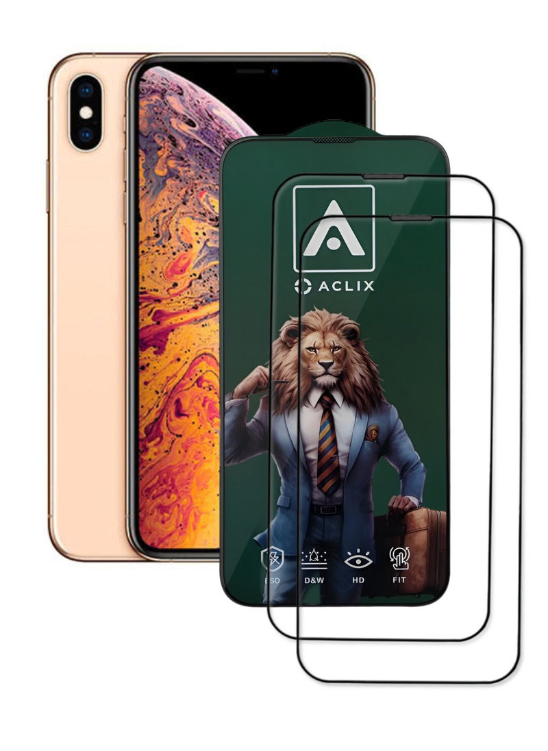 ACLIX 2 Pieces Antistatic ESD Dustproof Premium Quality High Definition Tempered Glass Screen Protector Designed For  iPhone XS Max - Image 1