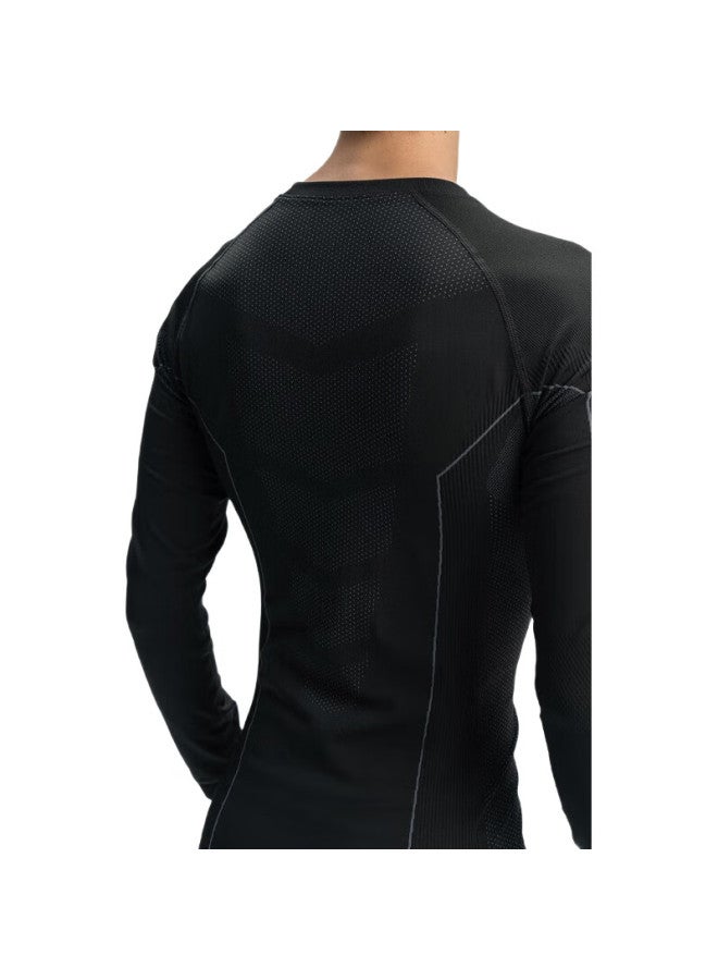 UTO Quick-Dry Compression Base Layer For Men, Functional Underwear For Skiing, Hiking, Outdoor Sports, Warm Set, Black And Gray, Xxl - Image 1