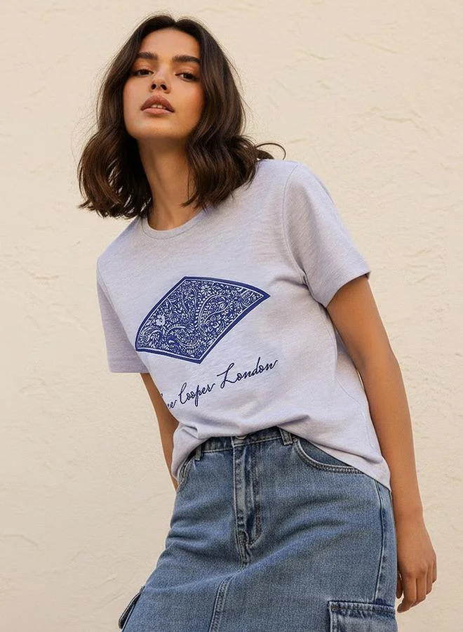 لي كوبر Lee Cooper Relaxed Fit Cotton T shirt with Print