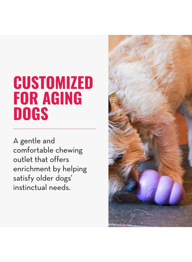 KONG Senior - Dog Toy with Gentle, Natural Rubber - Durable Dog Toy for Older Dogs - Use Treats with Stuffable Chew Toy - Treat Toy for Chewing & Fetching - for Small Dogs - Image 2