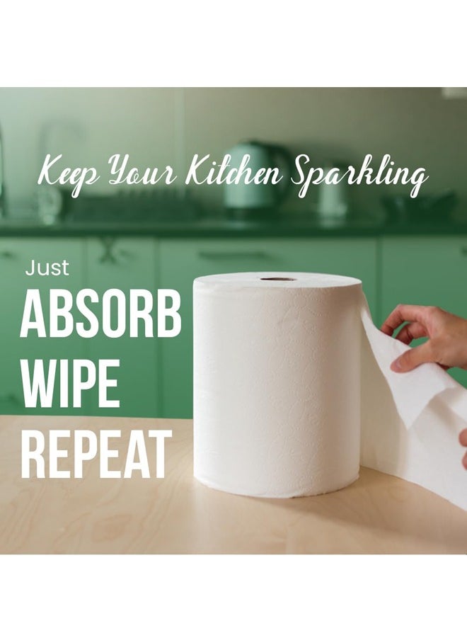 NICE Touch - 2Ply Paper Towel Kitchen Roll Tissue 4650 Sheets, Maxi Roll Contains 6 Packs of 650g Diamond Embossed Sheets Higher Absorbency & Ultra Soft Tissue 4650 sheets - Image 1