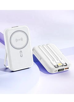 xinzhen PB186 10000mAh Magnetic Power Bank - Ultra Slim, 22.5W Fast Charging, Digital LED Display, Waterproof, Wireless Charging, Portable Power Station White  - Image 2