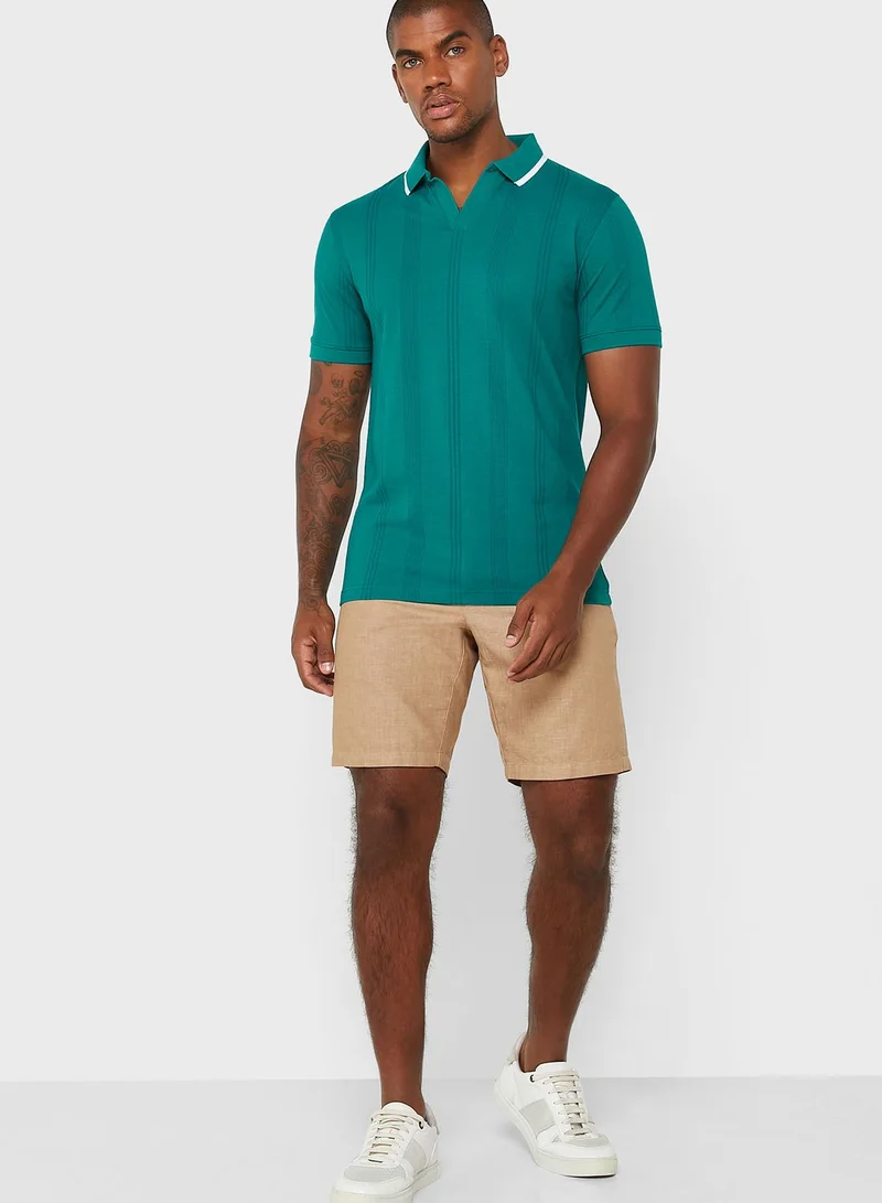 Robert Wood Notch Collar Polo Shirt