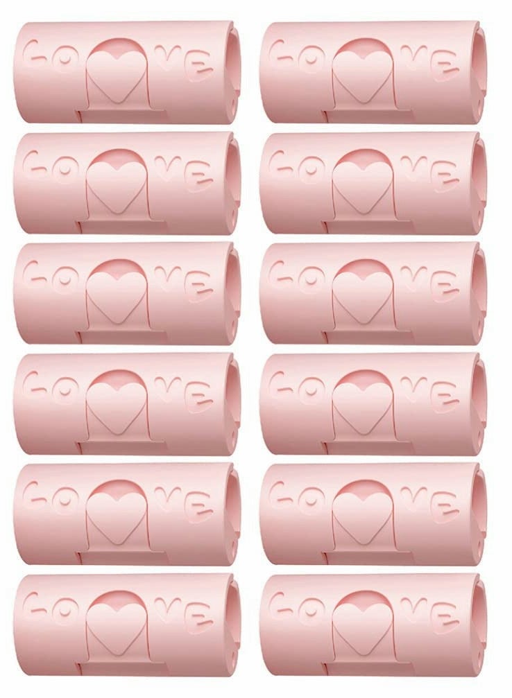 Cobest Bed Sheet Holder Straps Non- Slip Elastic Mattress Corner Clips Adjustable Keep Sheets Snug for Full Size Pink 12pcs - Image 1