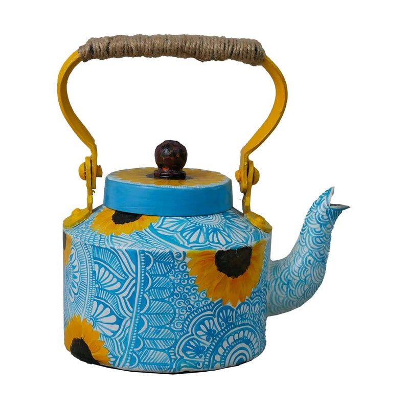 Penkraft RetroStyled Tea Kettle HandPainted with Pen Mandala Art - Image 2