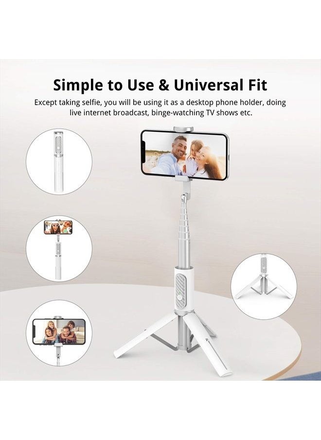 ATUMTEK - Selfie Stick Tripod, Extendable 3 in 1 Aluminum Selfie Stick with Bluetooth Remote and Tripod Stand 270 Rotation for iPhone 14/13/12/11 Pro/XS Max/XS/XR/X, Samsung and Smartphone White - Image 1