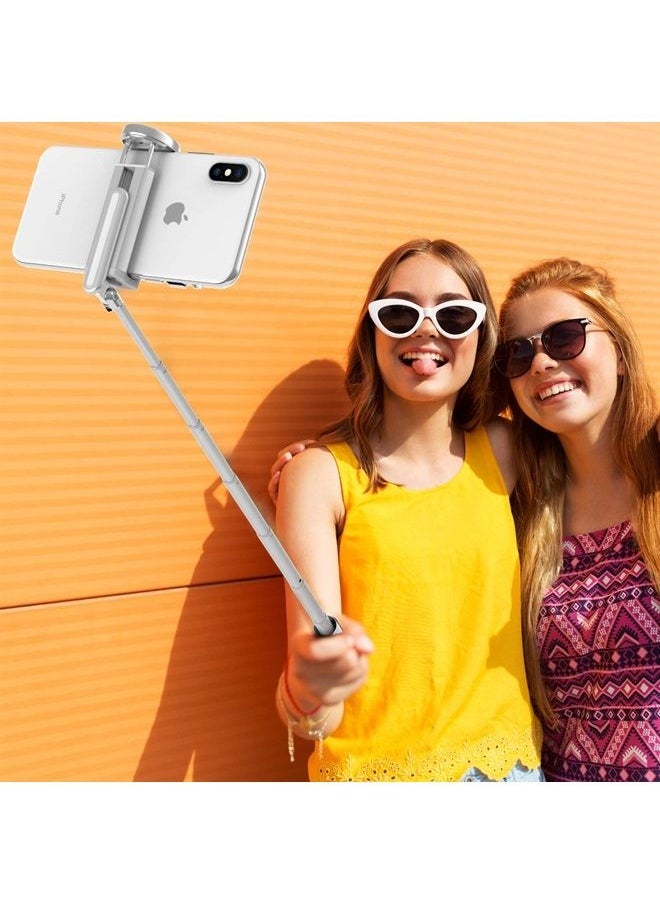 ATUMTEK - Selfie Stick Tripod, Extendable 3 in 1 Aluminum Selfie Stick with Bluetooth Remote and Tripod Stand 270 Rotation for iPhone 14/13/12/11 Pro/XS Max/XS/XR/X, Samsung and Smartphone White - Image 1