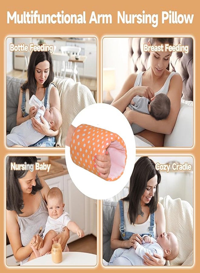 ParentsLap Baby Feeding Arm Pillow for New Born Nursing Pillow for Breast and Bottle Feeding Pillow (Polka dot) (Orange) - Image 5