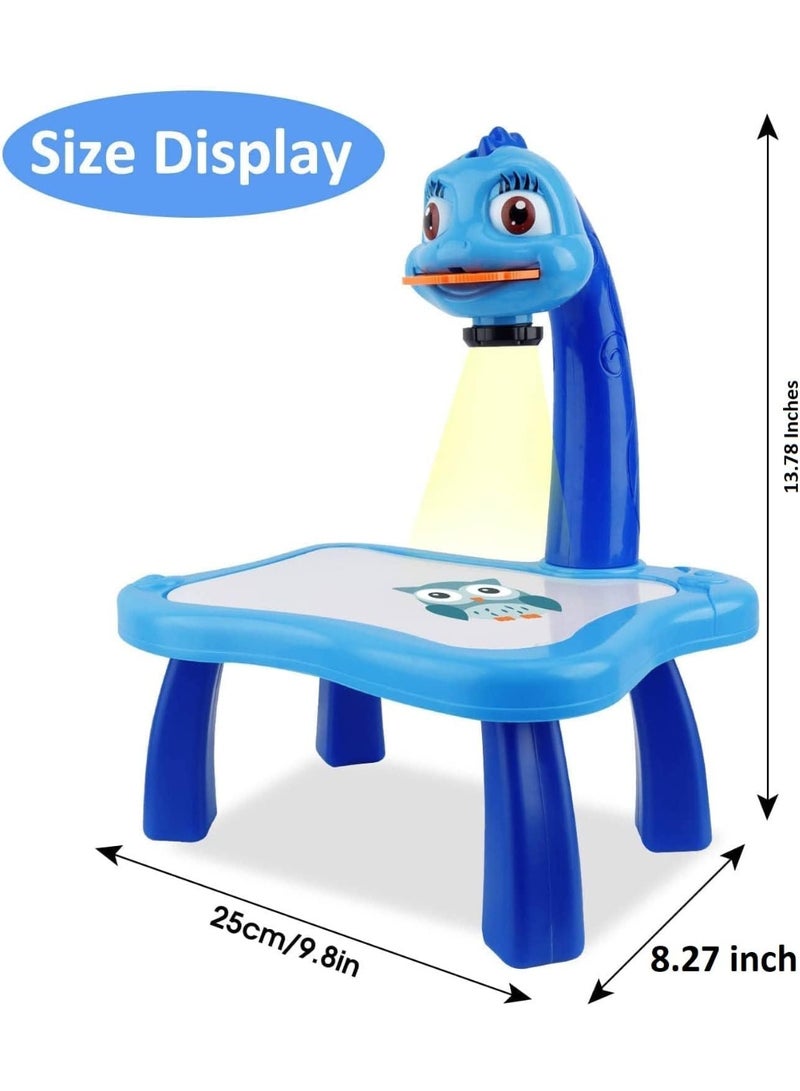 Drawing Projector Table for Kids Painting Table Toy Trace and Draw Projector Toy Painting Table Board Toy with Light & Music Educational Drawing Toys for Toddler Boys & Girls (Blue) - Image 3