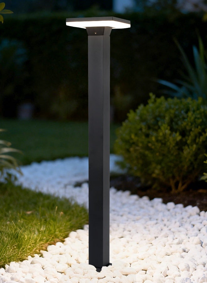 73Hours LED Outdoor Bollard Light, 80cm Modern Rectangular Black Aluminum Post Lamp, 3000K Warm Waterproof IP65 Pathway u0026 Garden Lighting for Villas, Parks, Commercial Areas,12W - Image 1