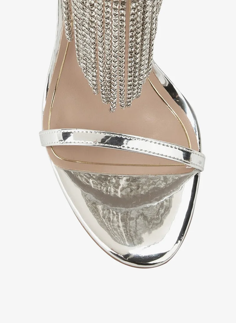 Celeste Silver Women Embellished Ankle Strap Sandals for Women | Best Price UAE