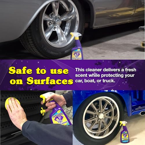 Wizards - Vinyl & Tire Shine Spray, Tire Dressing and Protectant, Professional Detail Spray, No Sling Off, Anti-static Car Detailing Spray, KeepingTires & Vinyls Look New, Car Care Products, 1 Gallon - Image 4