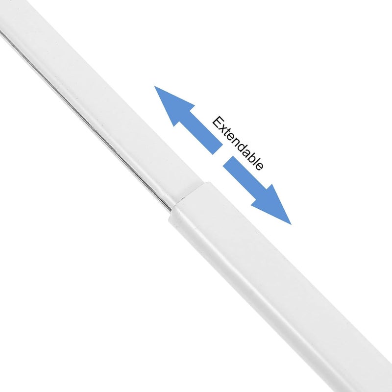 Extendable Shower Curtain Rod and No-drill Telescoping Curtain Rail 40-70cm 4 White Adhesive Hooks, Pressure Tension Rod for Bathroom and Kitchen Divider - Image 2