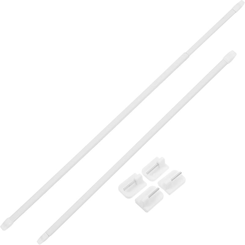 Extendable Shower Curtain Rod and No-drill Telescoping Curtain Rail 40-70cm 4 White Adhesive Hooks, Pressure Tension Rod for Bathroom and Kitchen Divider - Image 1