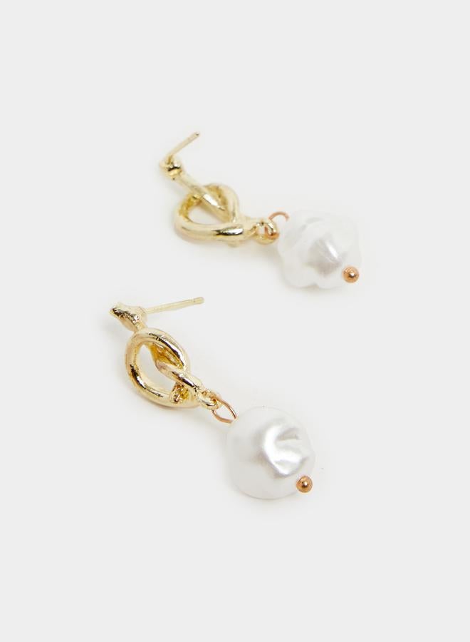 Styli Faux Pearl Hook Earrings - Image 3