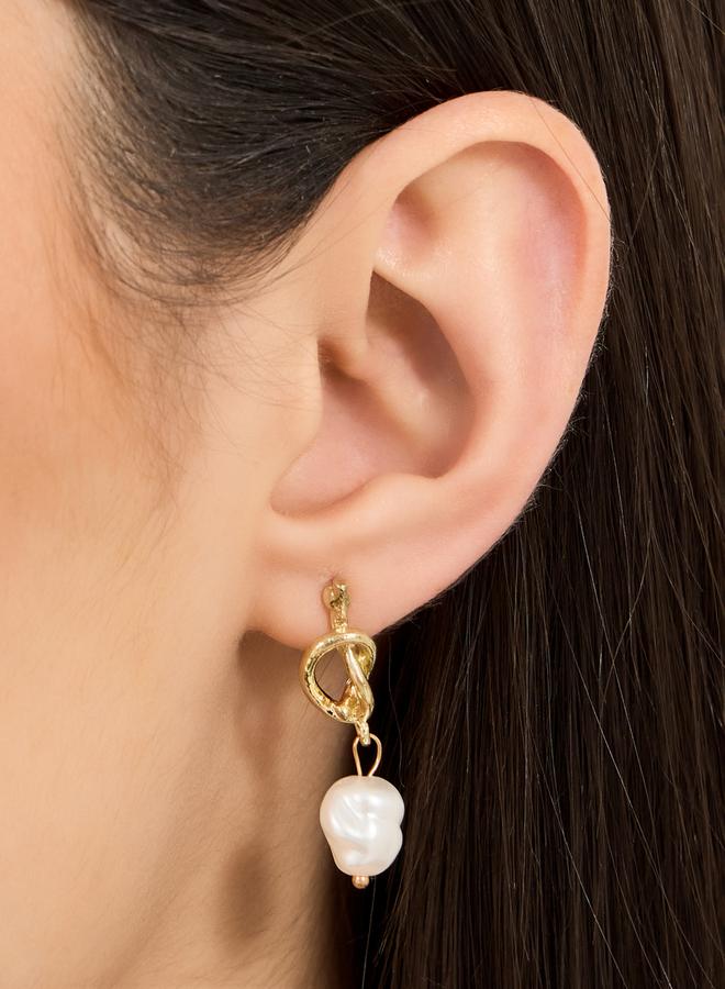Styli Faux Pearl Hook Earrings - Image 2