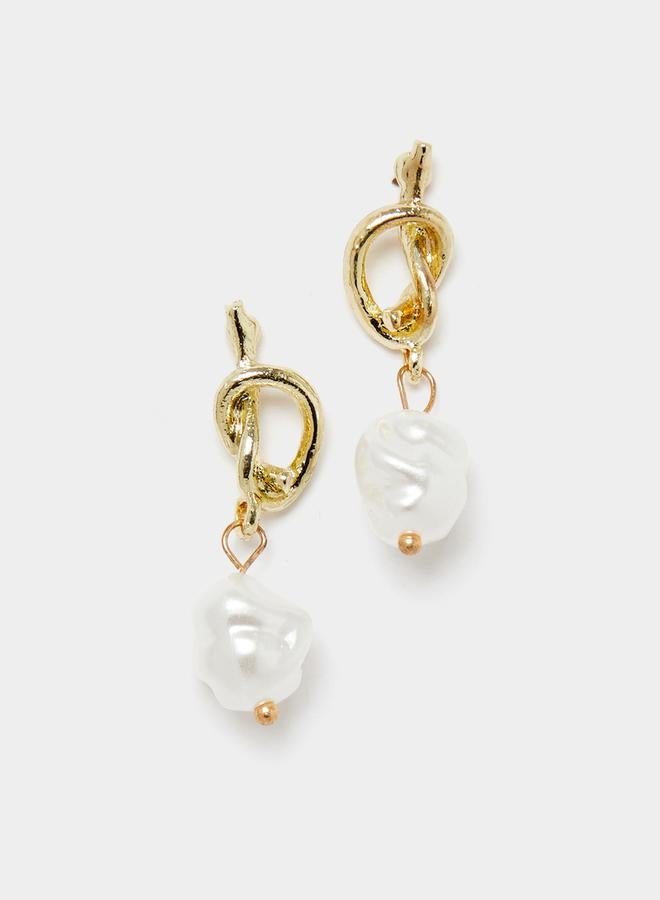 Styli Faux Pearl Hook Earrings - Image 1