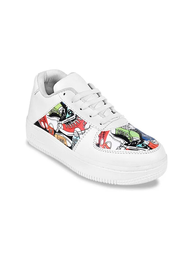Shoetopia Shoetopia Girls Printed Lightweight Lace-Up Sneakers